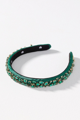 Lele Sadoughi Gigi Jeweled Headband In Green