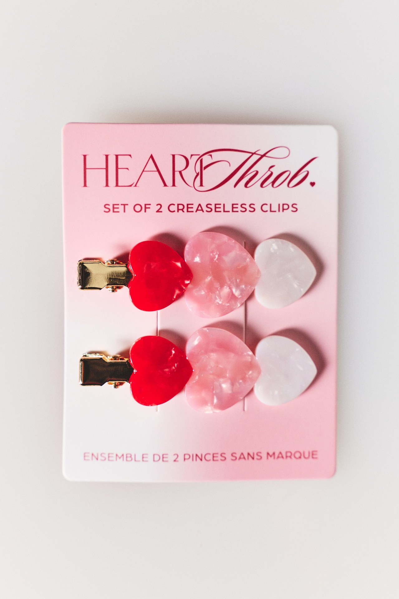 Heart Throb Crease-Free Hair Clips, Set of 2
