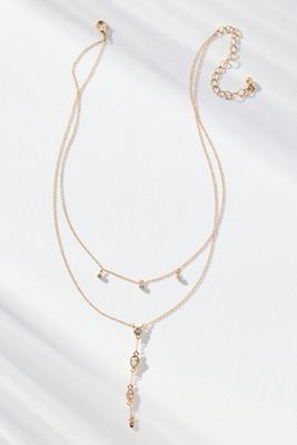 Kristall-Lariat Layered Halskette