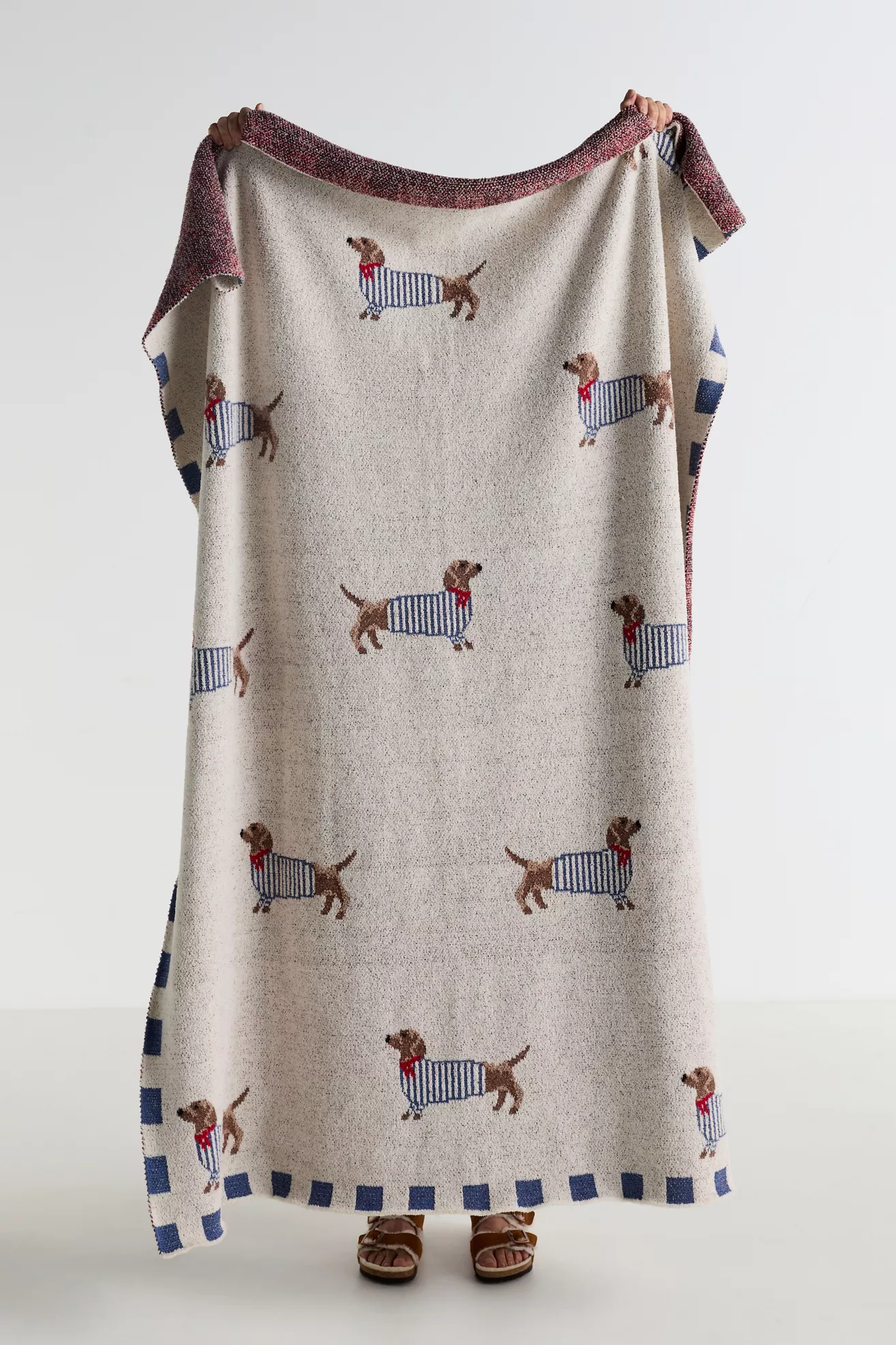 Cotton Knit Patterned Throw Blanket