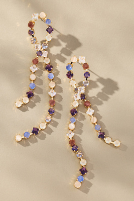 By Anthropologie Crystal Loop Drop Earrings In Sand