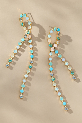 By Anthropologie Crystal Loop Drop Earrings In Blue