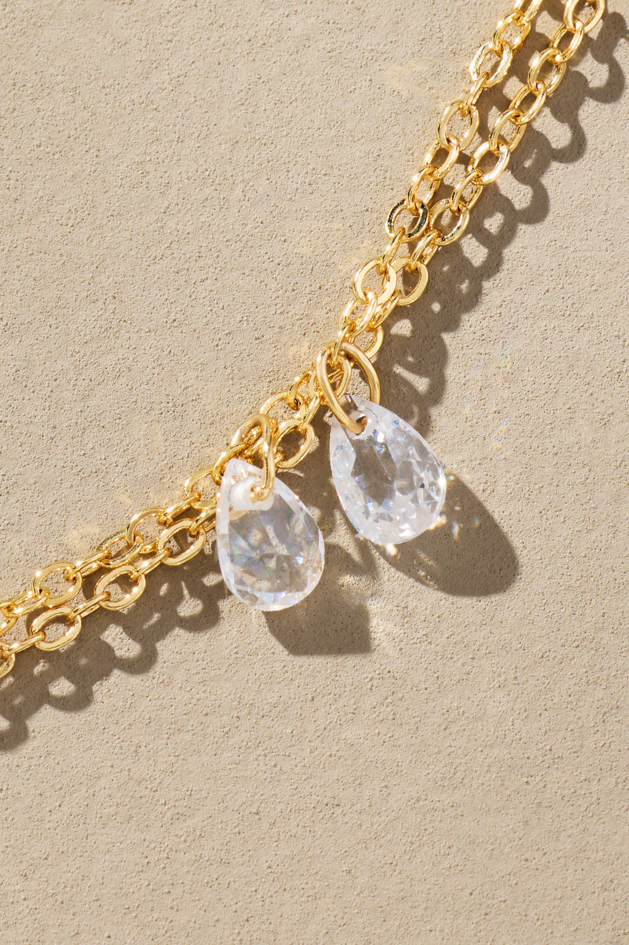Drippy Crystal Layered Necklace