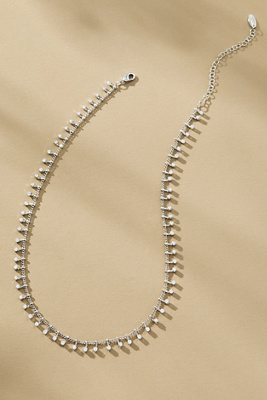 By Anthropologie Drippy Delicate Glitz Necklace In Silver