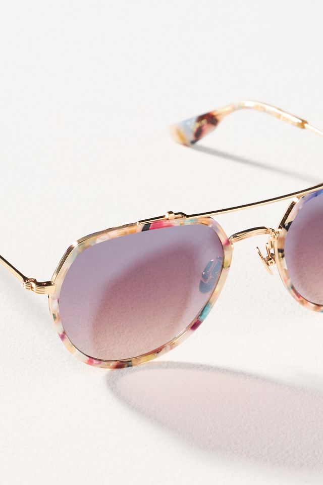 Krewe Baker Acetate Aviator Sunglasses | Anthropologie