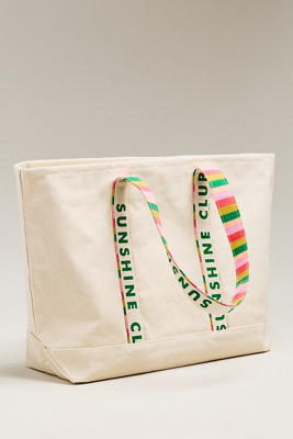 Sunshine Tienda Sunshine Club Canvas Tote In Neutral
