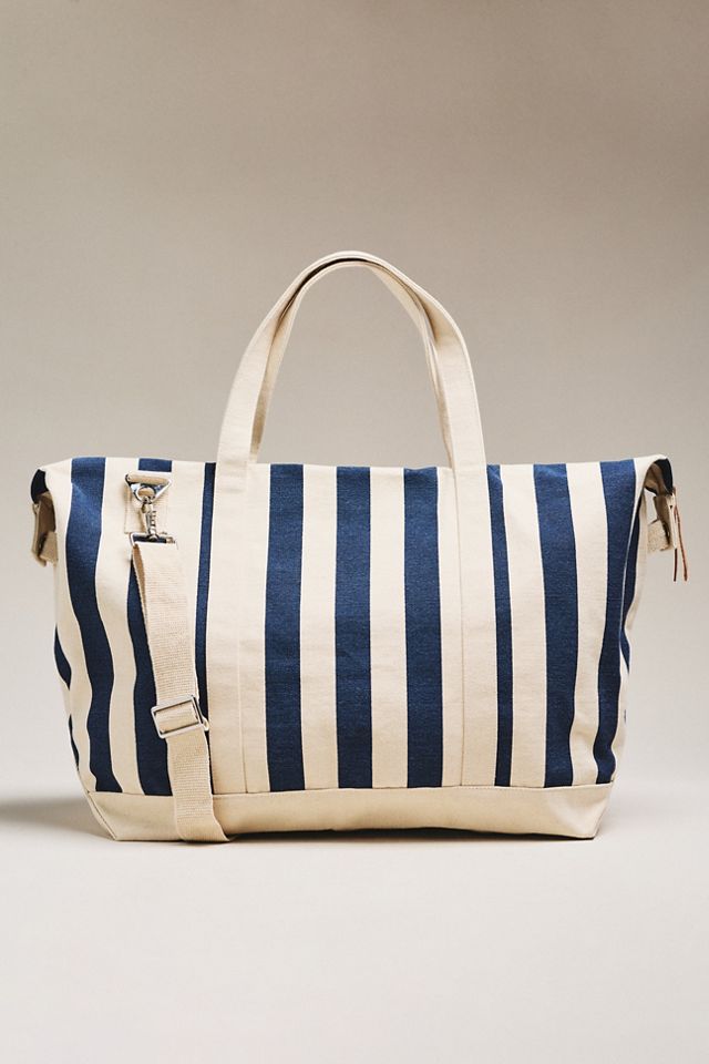 Sunshine Tienda Navy Stripe Canvas Weekender Bag #1