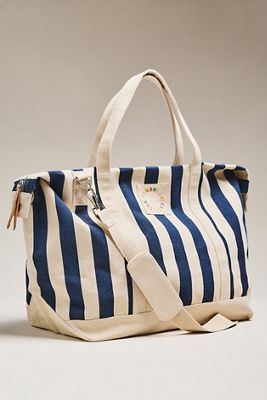 Sunshine Tienda Navy Stripe Clear Coated Travel Pouch | Anthropologie