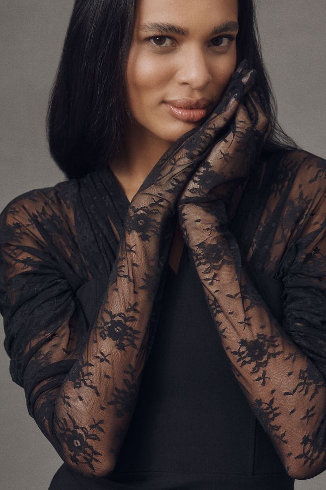 Endless Rose Lace Long-Sleeve Mini Dress | Anthropologie