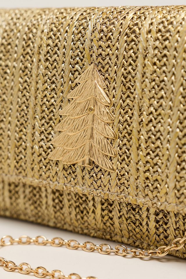 Lisi Lerch Ruby Foldover Gold Straw Clutch #2