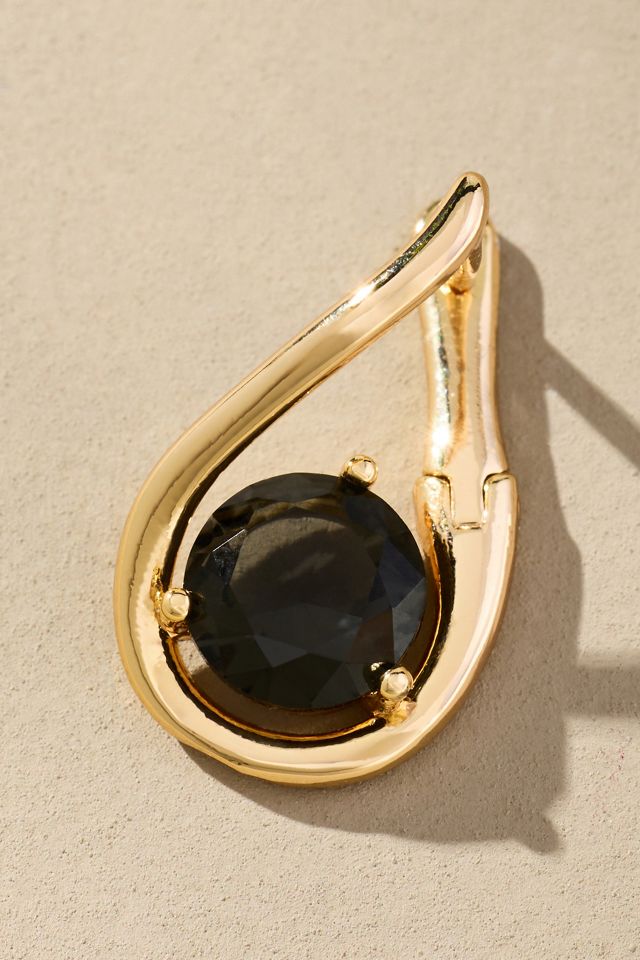 Looped Stone Huggie Hoop Earrings #1