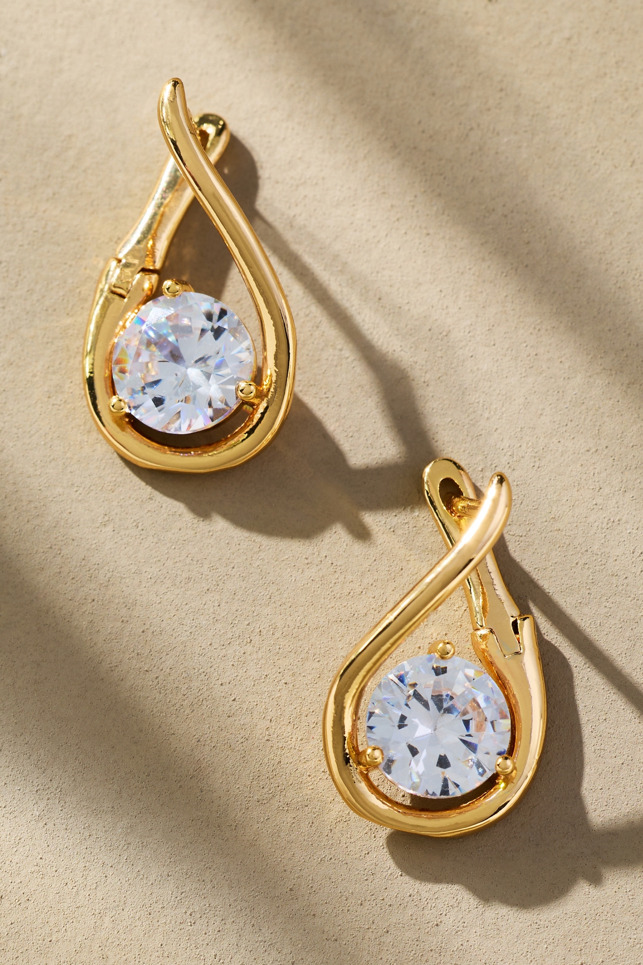 Looped Stone Huggie Hoop Earrings