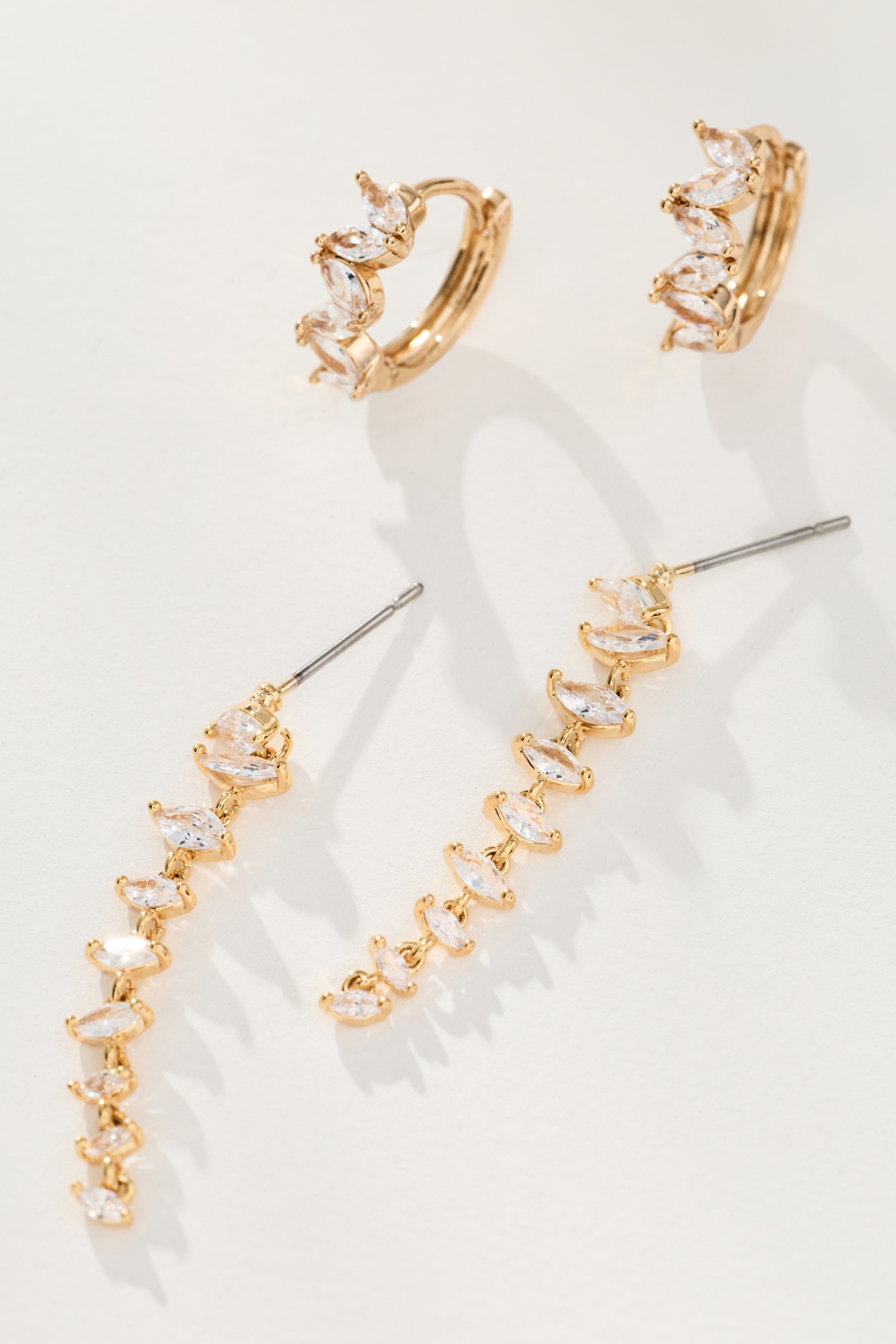 Sparkling Crystal Earrings, Set of 2