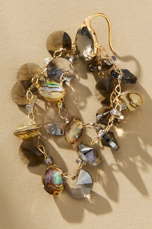 Colorful Glass Stone Drop Earrings #1