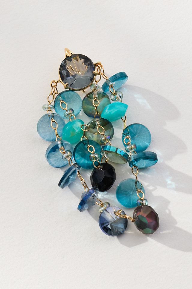 Colorful Glass Stone Drop Earrings #1