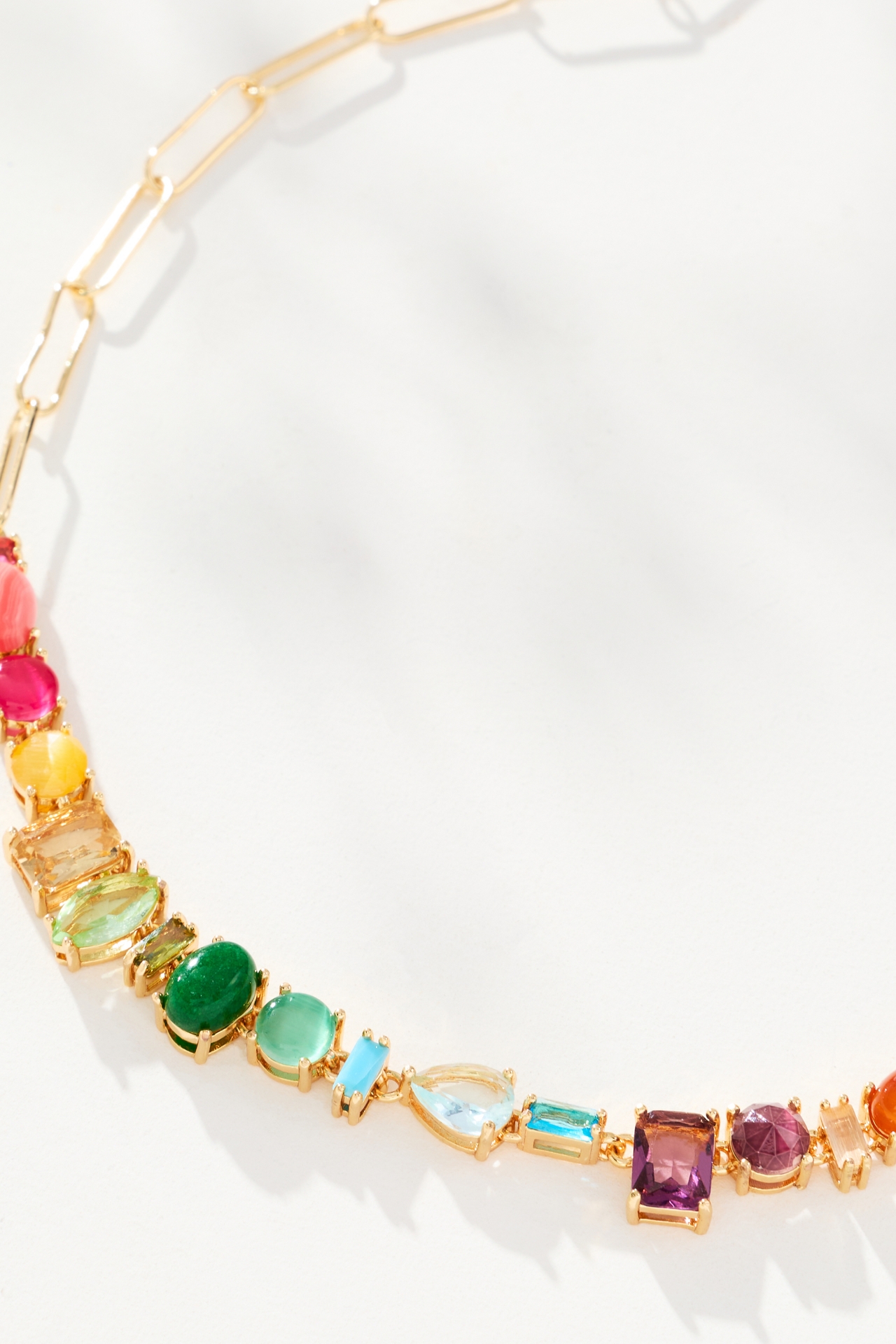 Colorful Gem Paperclip Necklace