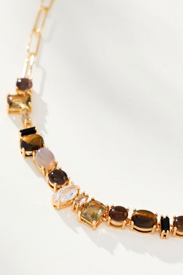 Colorful Gem Paperclip Necklace #1