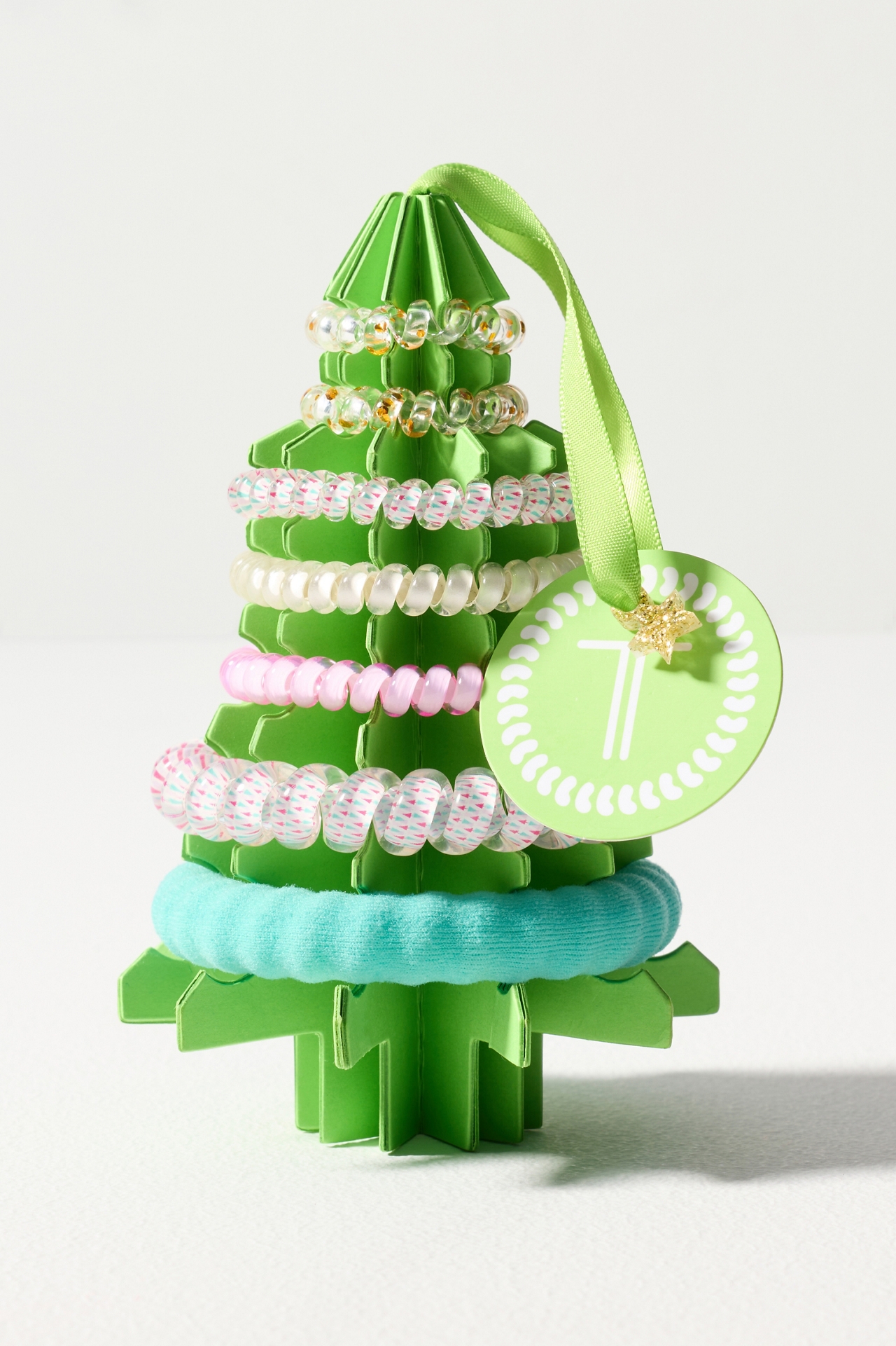 TELETIES Holiday Ornament Mixed Coil Hair Ties, Set of 6