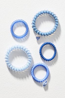 TELETIES Holiday Mix Coil Hair Ties, Set of 5