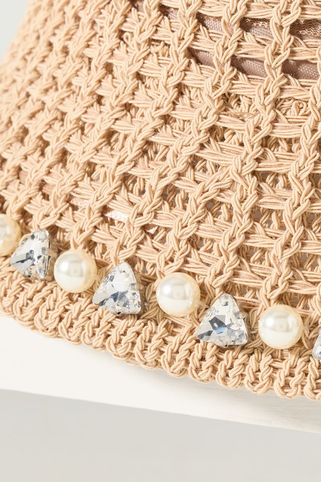 Lele Sadoughi Open Weave Raffia Bucket Hat #2