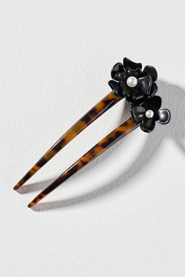 Lele Sadoughi Petunia French Hair Pin In Animal Print