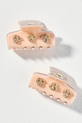 Lele Sadoughi Mini Knotted Hair Claw Clips, Set Of 2 In Gold