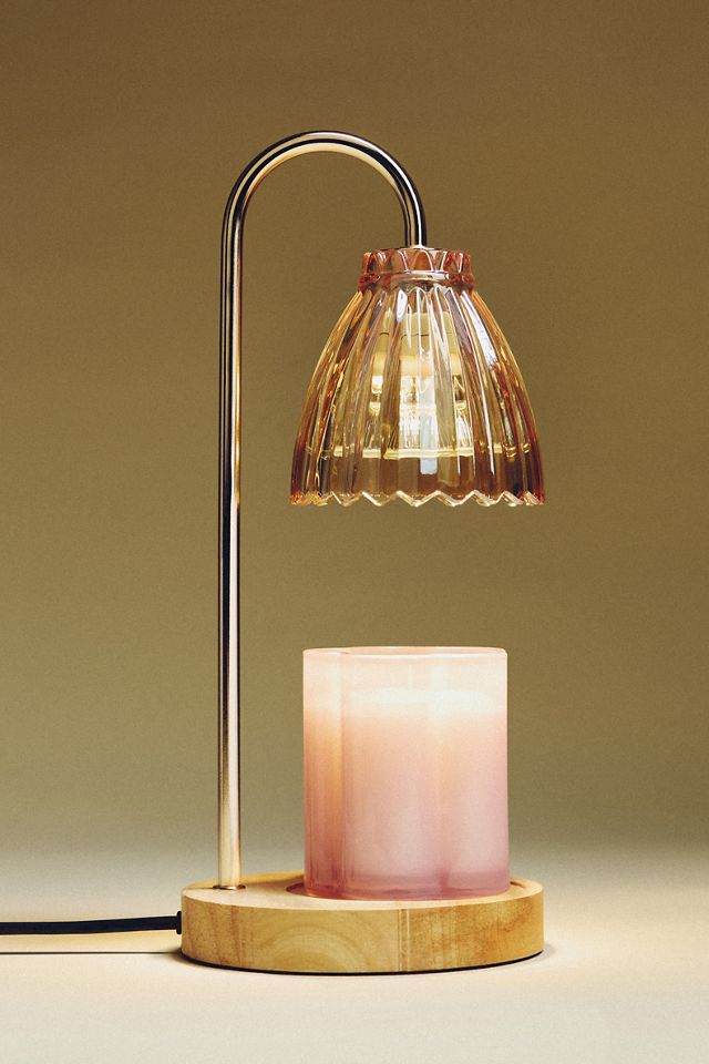Bougie en verre Maeve Woody Bois salés et rose #1