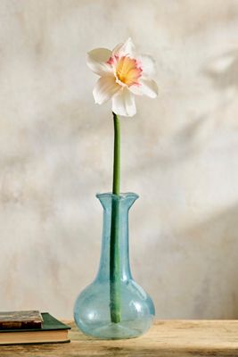 Faux Narcissus Stem, White + Pink