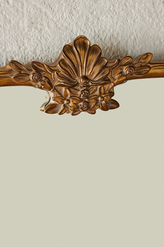 Cecilia Floral Emblem Portrait Rectangle Wall Mirror #2