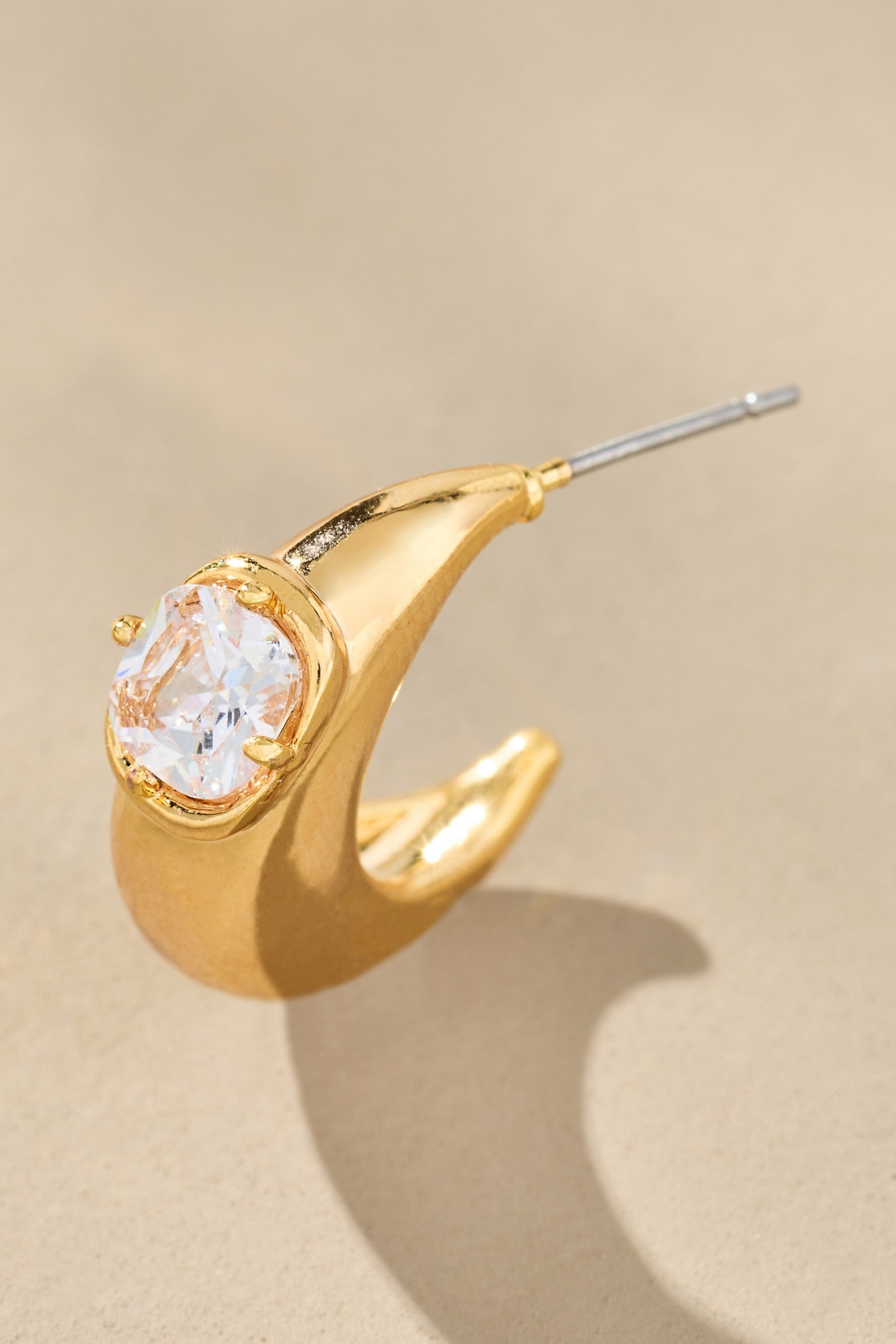 Crystal Stone Hoop Earrings