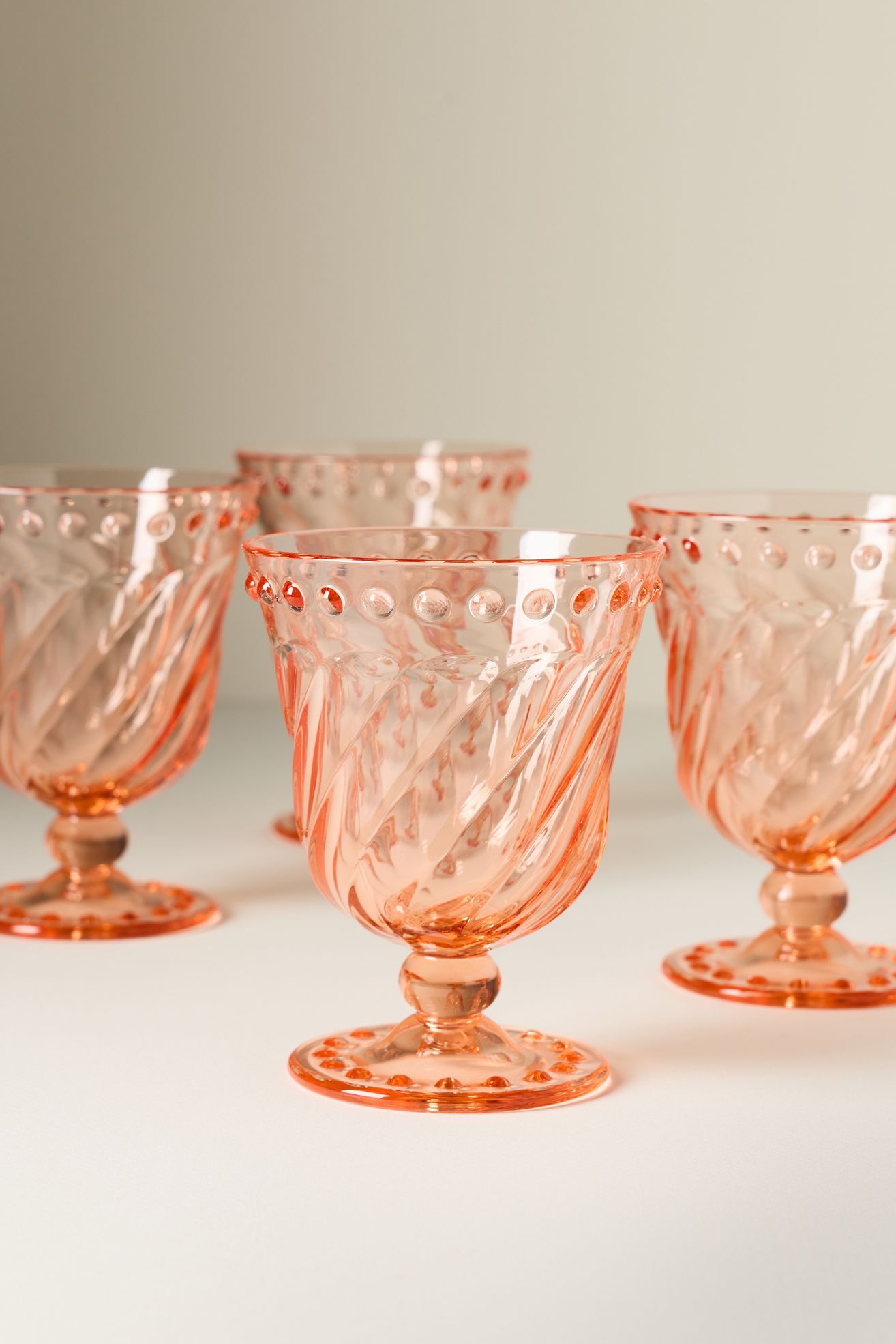 Esther Acrylic Goblets, Set of 4 - Peach, Set Of 4