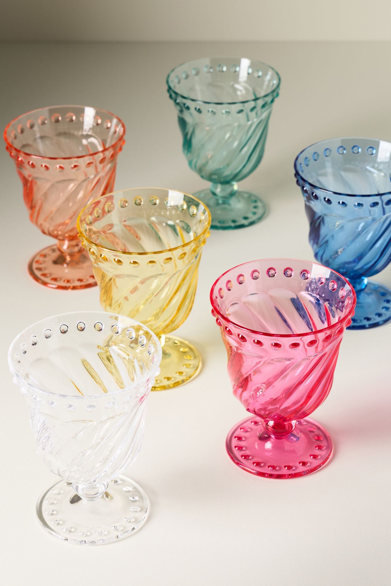 Esther Mixed Acrylic Goblets, Set of 6 - Multi, Set Of 6