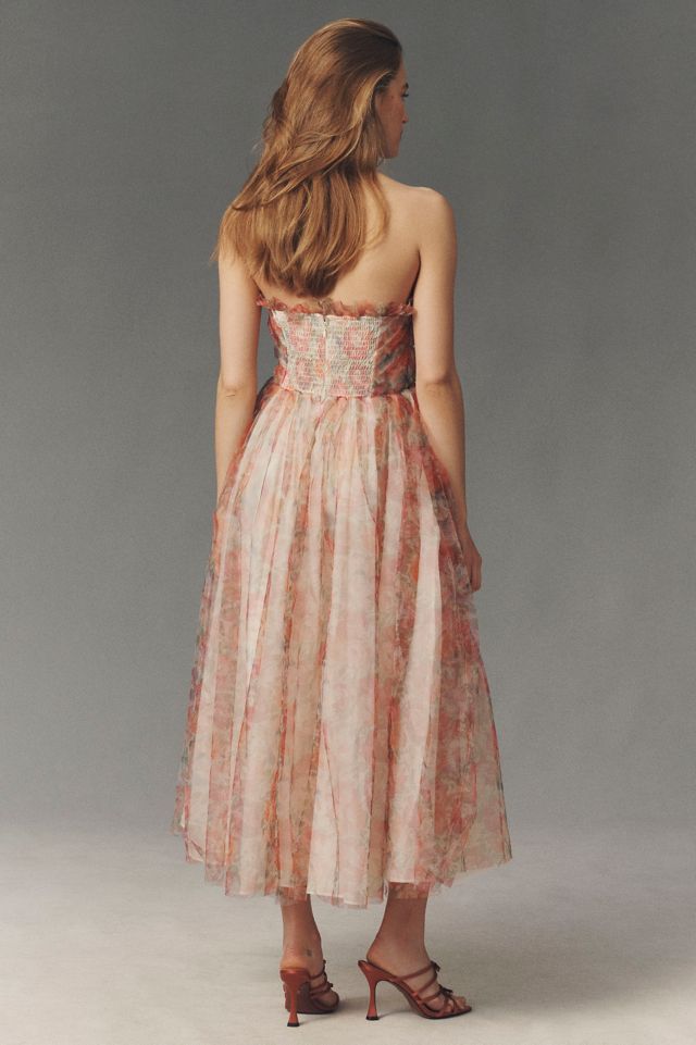 BHLDN Audrey Tulle Strapless Fit-and-Flare Maxi Dress | Anthropologie