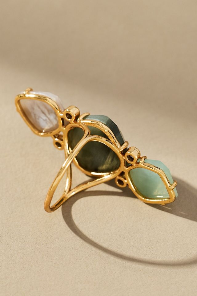 Triple Stone Glitzy Cocktail Ring #2