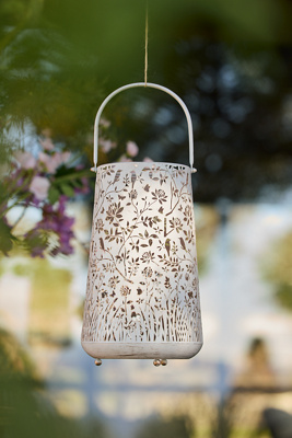 Perforated Floral Solar Lantern | Terrain