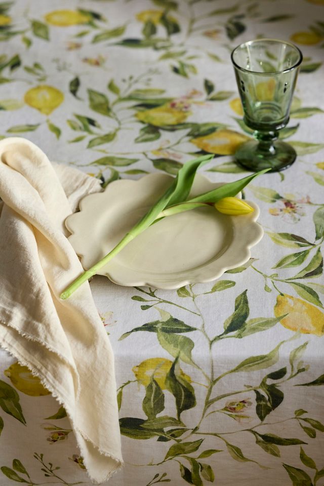 Lemons Linen Tablecloth #2