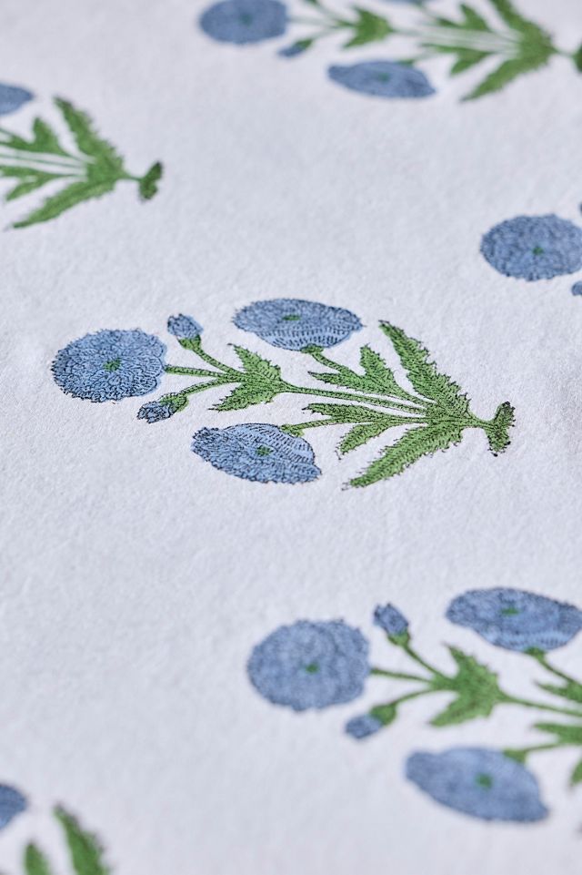 Blue Posy Cotton Tablecloth #1
