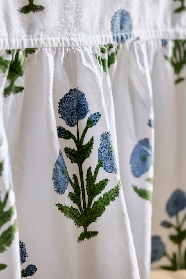 Blue Posy Cotton Tablecloth #4