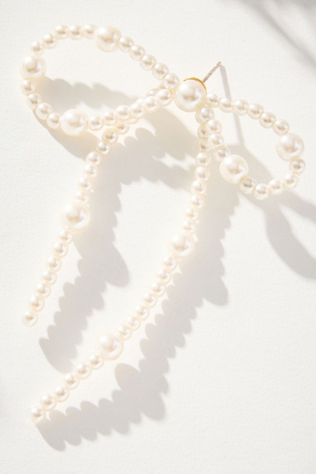 Beaded Bow Statement Earrings #2