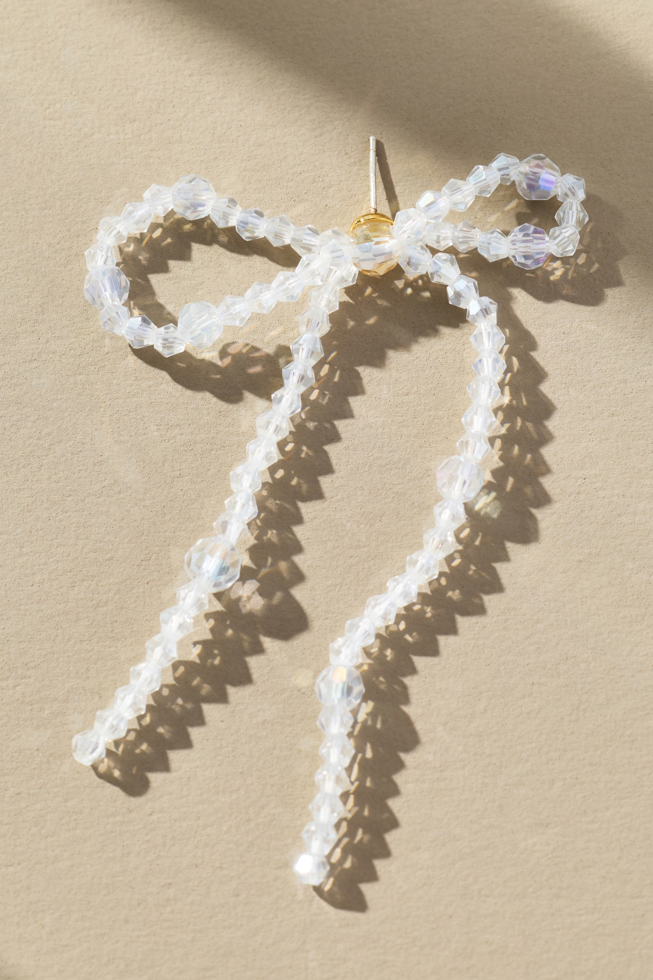 Beaded Bow Statement Earrings