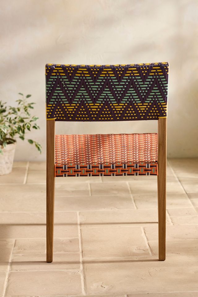 Havana Wicker + Teak Dining Chair, Mixed Print #4