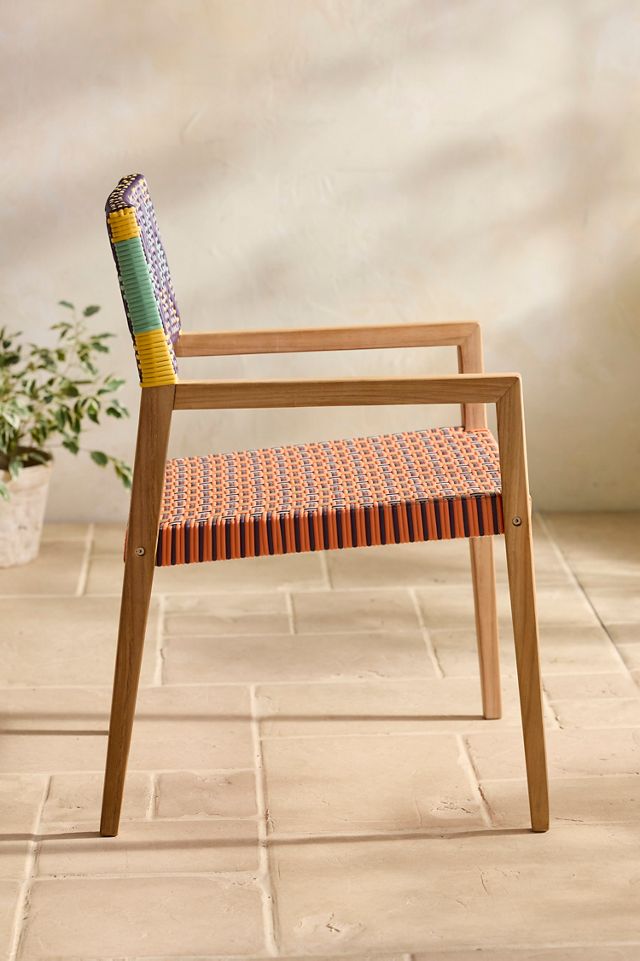 Havana Wicker + Teak Dining Chair, Mixed Print #5
