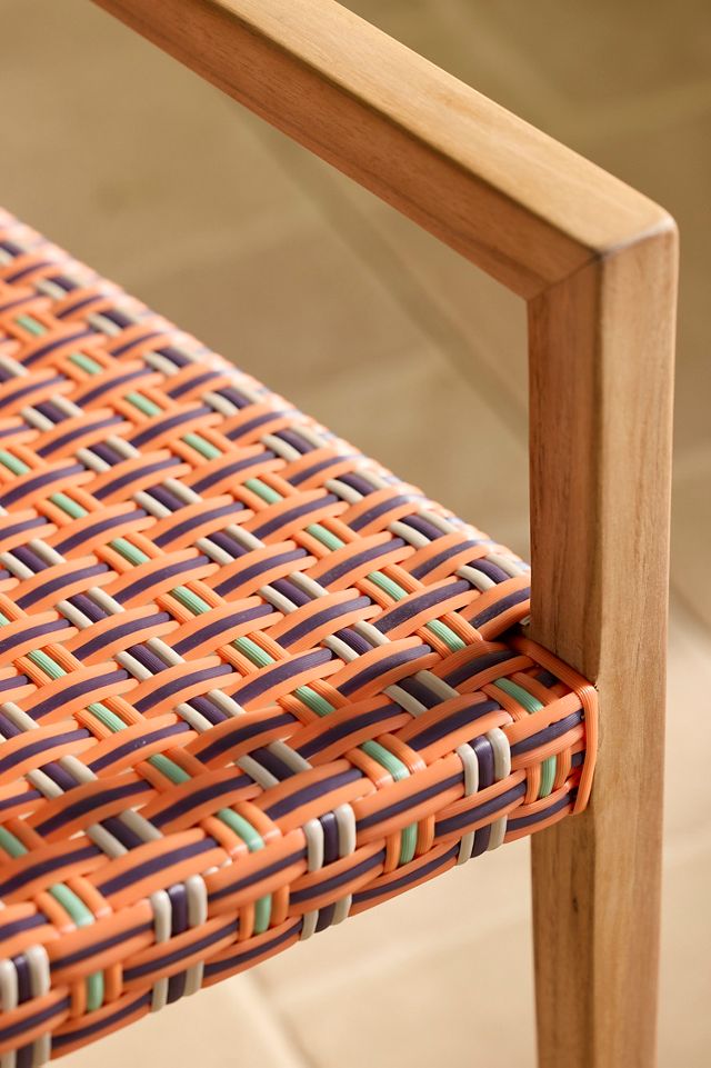 Havana Wicker + Teak Dining Chair, Mixed Print #6