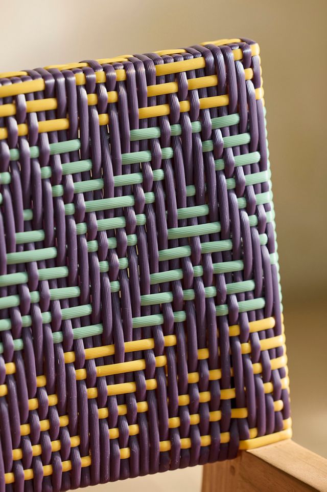 Havana Wicker + Teak Dining Chair, Mixed Print #2