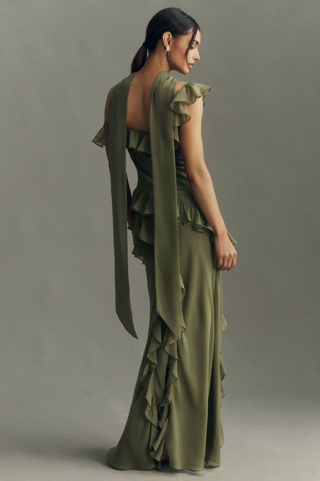 BHLDN Lottie Ruffled Chiffon Gown #1