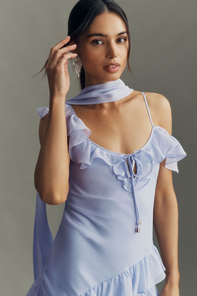 BHLDN Lottie Ruffled Chiffon Gown #1