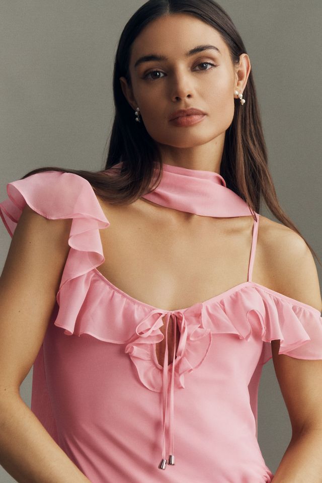 BHLDN Lottie Ruffled Chiffon Gown #1