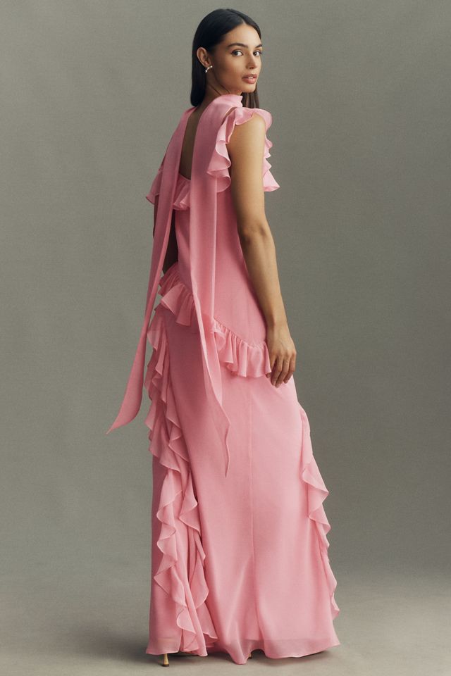 BHLDN Lottie Ruffled Chiffon Gown #2