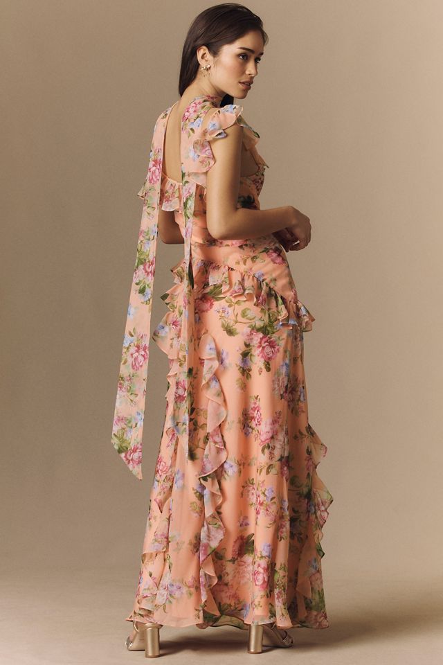 BHLDN Lottie Ruffled Chiffon Gown #1