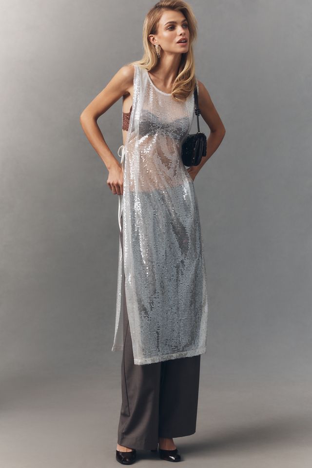 sunday in brooklyn sheer mesh dress Sunday In Brooklyn Sheer Tulle Halter Tunic